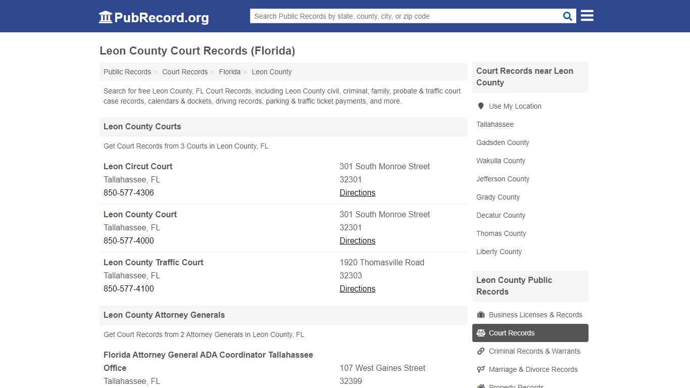 Free Leon County Court Records (Florida Court Records)